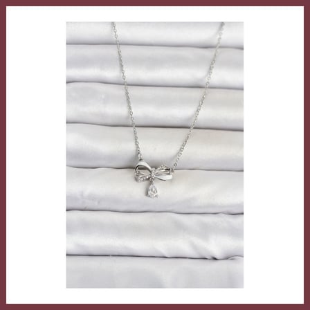 SHNSTORE 316L Çelik Zincir Gümüş Renk Fiyonk Model Kadın Kolye SHN0720