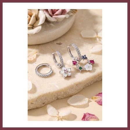 SHNSTORE 3 lü Set Gümüş Renk Çiçek Model Küpe SHN0720