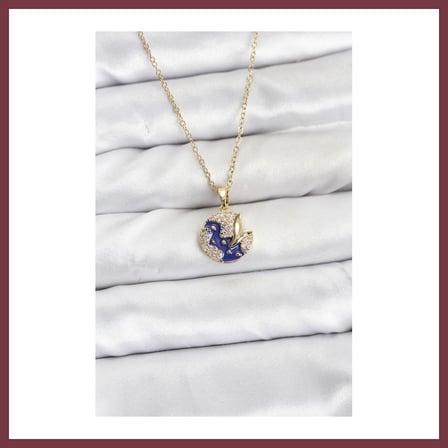 SHNSTORE 316L Çelik Zincir Gold Renk Gece Model Zirkon Taşlı Kadın Kolye SHN0720