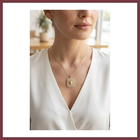 SHNSTORE 316L Çelik Zincir Gold Aslan Madalyon Model Zirkon Taşlı Kadın Kolye SHN0720