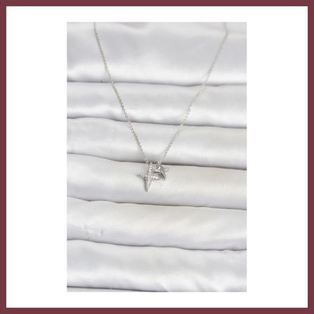SHNSTORE Pirinç Gümüş Renk Minimal Kutup Yıldızı Model Kadın Kolye SHN0720
