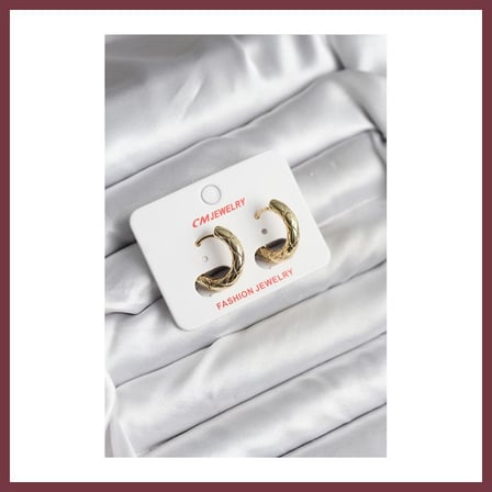 SHNSTORE 14K Gold Renk Kaplama CM Kadın Küpe SHN0720