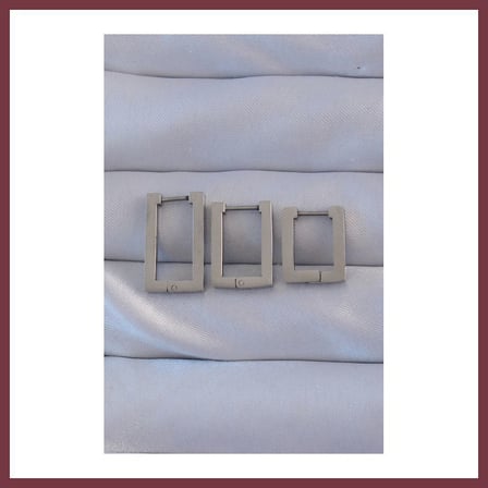 SHNSTORE 316L Çelik Gümüş Renk Dikdörtgen Küpe Seti SHN0720