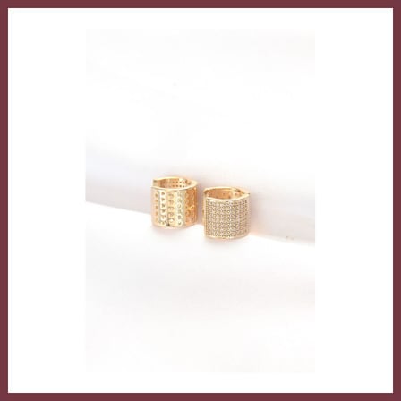 SHNSTORE Pirinç Gold Renk Taşlı Minimal Küpe SHN0720