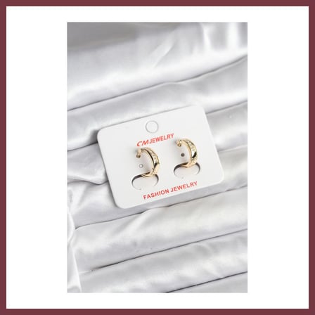 SHNSTORE 14K Gold Renk Kaplama CM Kadın Küpe SHN0720