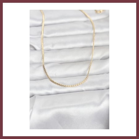 SHNSTORE CM 14K Gold Renk Yassı Zincir Model 60 cm Kadın Kolye SHN0720