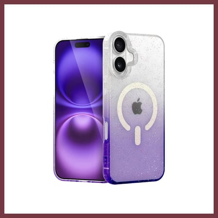 SHNSTORE iPhone 16 Plus Uyumlu Pummel Shiny Magsafe Kapak - Mor SHN0720