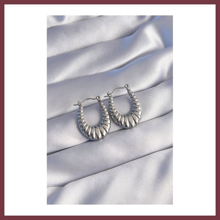 SHNSTORE 316L Çelik Gümüş Renk Uzun Baklava Görünümlü Küpe SHN0720
