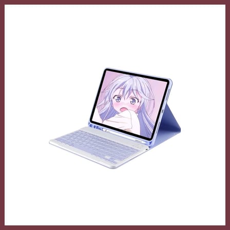 SHNSTORE iPad Pro 12.9 (2024) Kılıf KC01 Smart Klavyeli Tablet Kılıfı - Lila SHN0720