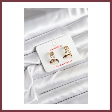 SHNSTORE 14K Gold Renk Kaplama Samanyolu Model CM Kadın Küpe SHN0720