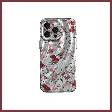 SHNSTORE iPhone 14 Pro Uyumlu Kılıf Crew Desenli Kapak - Çiçek SHN0720
