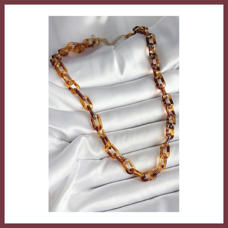 SHNSTORE Leopar Desenli Mika Zincir Kadın Kolye SHN0720