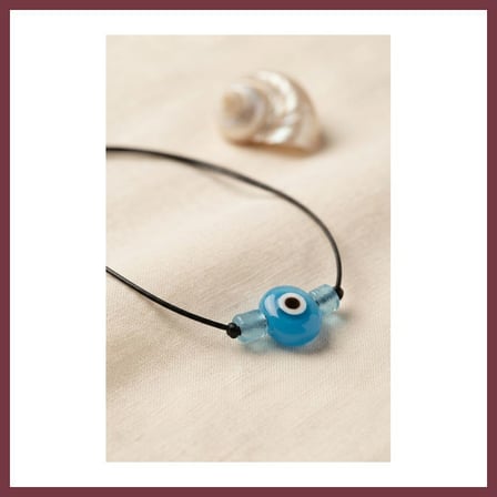 SHNSTORE Handmade Bohem Açık Mavi Nazar Kolye SHN0720