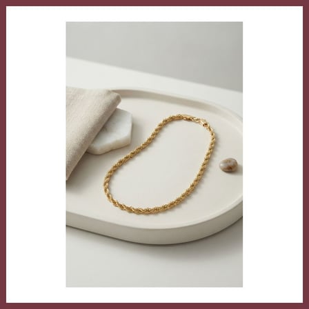 SHNSTORE CM Burgu Model Gold Renk 10 mm Kalınlık 50 cm Kadın Kolye SHN0720