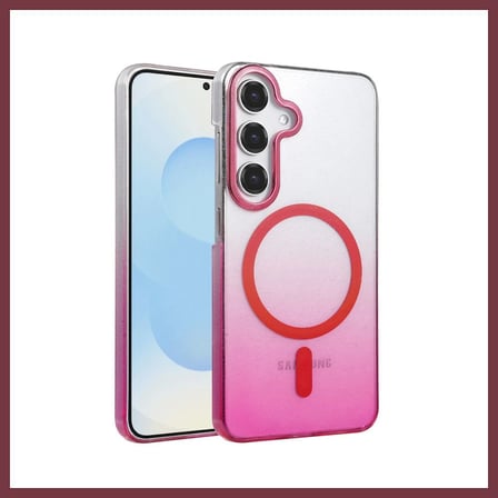 SHNSTORE Samsung Galaxy S23 FE Uyumlu Glossy Magsafe Kapak - Pembe SHN0720