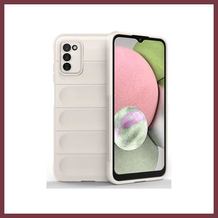 SHNSTORE Samsung Galaxy A03S Uyumlu Kılıf Optimum Silikon - Krem SHN0720