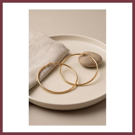 SHNSTORE 316L Çelik Gold Renk 66 mm Halka Küpe SHN0720