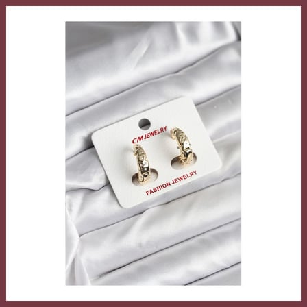 SHNSTORE 14K Gold Renk Kaplama CM Kadın Küpe SHN0720