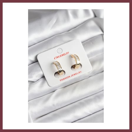 SHNSTORE 14K Gold Renk Kaplama CM Kadın Küpe SHN0720