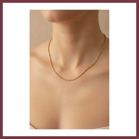 SHNSTORE 14K Gold Renk Kaplama Zincir Model CM Kadın Kolye SHN0720