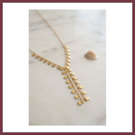SHNSTORE Gold Pirinç Yıldız Model Kadın Kolye SHN0720