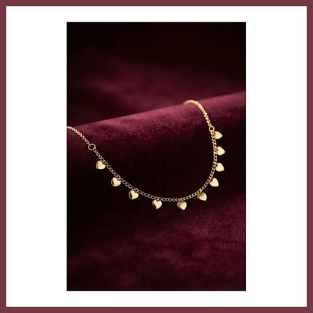 SHNSTORE Gold Pirinç Kalp Model Kadın Kolye SHN0720
