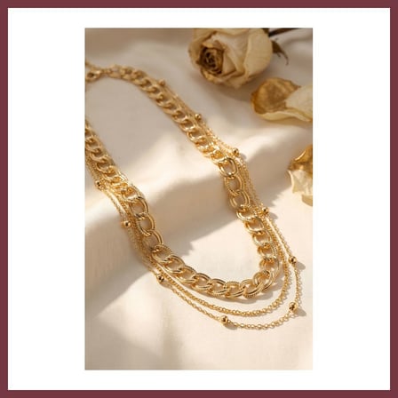 SHNSTORE Gold Renk Pirinç Zincir Model Kombin Kadın Kolye SHN0720
