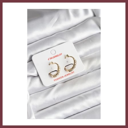 SHNSTORE 14K Gold Renk Kaplama CM Kadın Küpe SHN0720