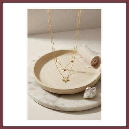 SHNSTORE Pirinç Gold Renk Zirkon Taşlı Kutup Yıldızı Model 2'li Kadın Kolye SHN0720