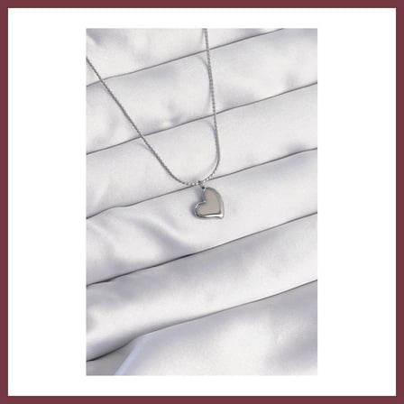 SHNSTORE 316L Çelik Gümüş Renk Minimal Kalp Tasarımlı Kolye SHN0720