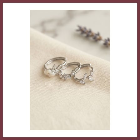 SHNSTORE 3 lü Set Çiçek Model Gümüş Renk Kadın Küpe SHN0720