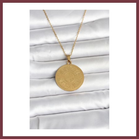 SHNSTORE 316L Çelik Gold Renk Ayetel Kürsi Yazılı Kolye SHN0720