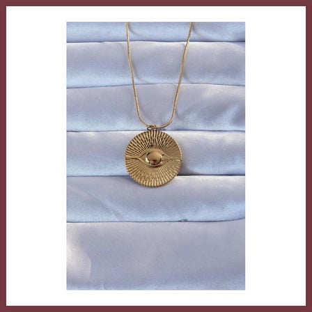 SHNSTORE 316L Çelik Gold Renk İşlemeli Göz Kolye SHN0720