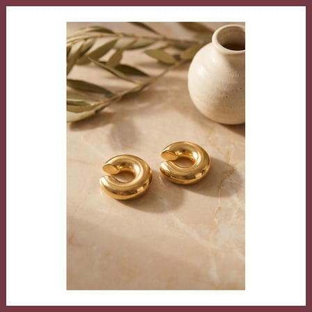 SHNSTORE 316L Çelik Gold Renk Çiftli Earcuff Küpe SHN0720