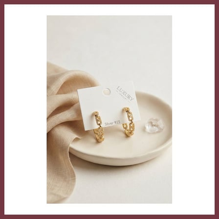 SHNSTORE Gold Renk Zirkon Taşlı Messika Model Halka Kadın Küpe SHN0720