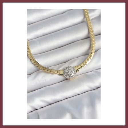 SHNSTORE Ezme Zincir Model Zirkon Taşlı VIP Seri Gold Renk Kadın Kolye SHN0720