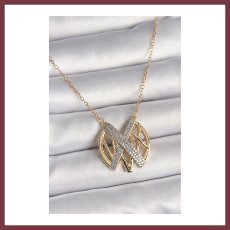SHNSTORE 316L Çelik Gold Renk Zirkon Taşlı Vintage Model Kadın Kolye SHN0720