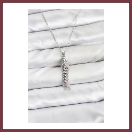 SHNSTORE 316L Çelik Zincir Gümüş Renk Balık Model Zirkon Taşlı Kadın Kolye SHN0720