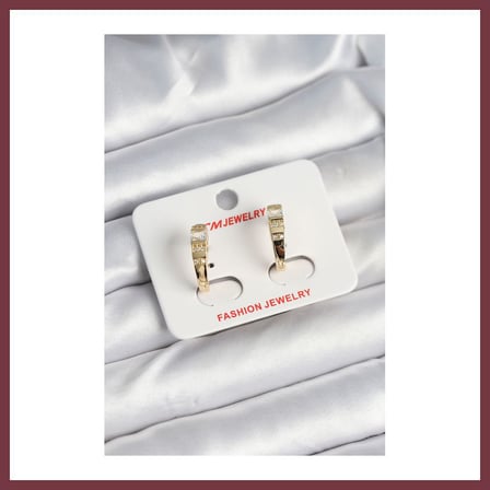SHNSTORE Pirinç Gold Renk Zirkon Taşlı Vintage Kadın Küpe SHN0720