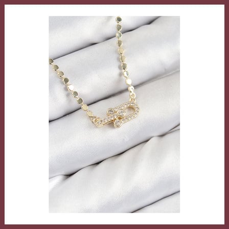 SHNSTORE Pirinç Zirkon Taşlı Tifany Model Ezme Zincir Gold Renk Kadın Kolye SHN0720