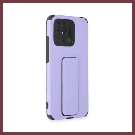 SHNSTORE Redmi 10C Uyumlu Kılıf Mega Standlı Silikon - Lila SHN0720