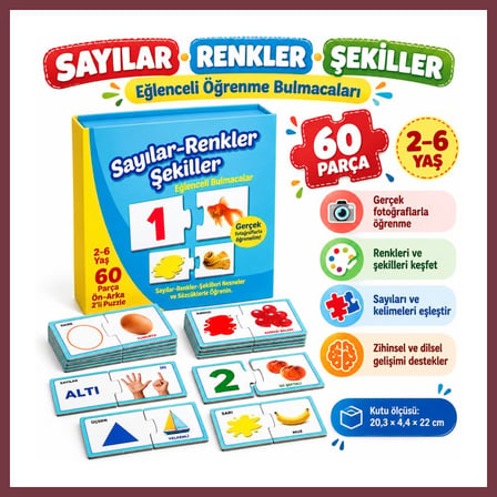 SHNSTORE 1444 EĞLENCELİ BUL SAYILAR RENKLER ŞEKİLLER SHN0720