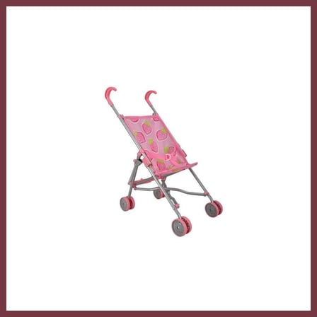 SHNSTORE 13001 Katlanır Metal Baston Oyuncak Puset Çilek Desenli SHN0720
