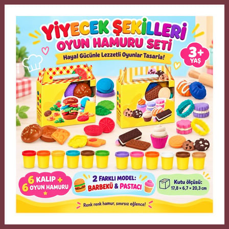 SHNSTORE Yiyecek Şekilleri Oyun Hamuru Seti (adet fiyatıdır) SHN0720