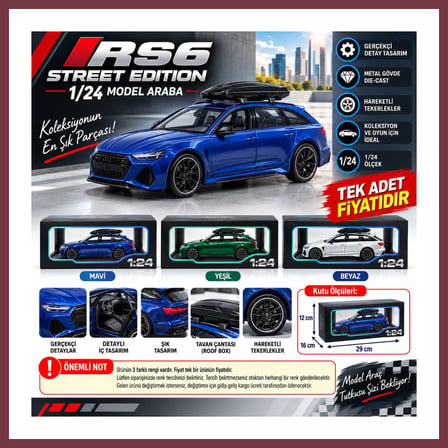 SHNSTORE 1/24 RS6 Street Edition Model Araba (adet fiyatıdır) SHN0720