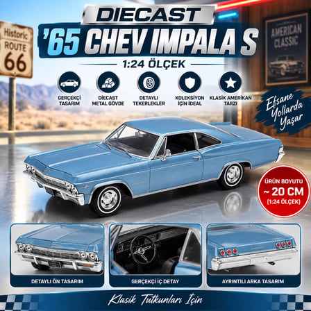 SHNSTORE 22417 DIECAST 1 24 65 CHEV IMPALA S SHN0720