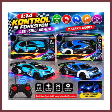 SHNSTORE PY999-2AS 1 114 2 4G KONTROL 5 FONK LED IŞIKLI ARABA(Belirtilen fiyat, tekli satış için adet fiyatıdır.) SHN0720