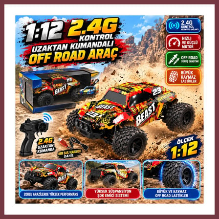 SHNSTORE PY999-13C 1 12 2 4G KONTROL UZAKTAN KUMANDALI OFF ROAD ARAÇ SHN0720