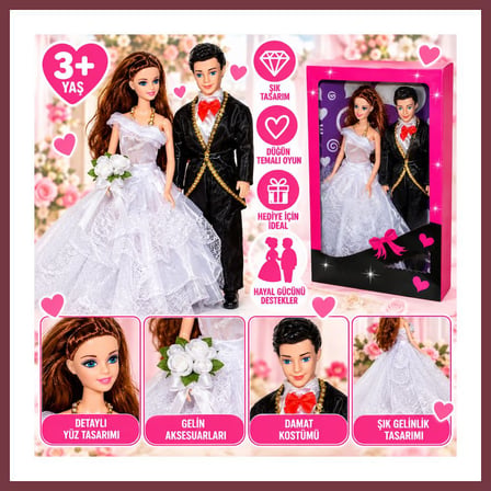 SHNSTORE 02264 Anlily Gelin ve Damat / +3 yaş SHN0720