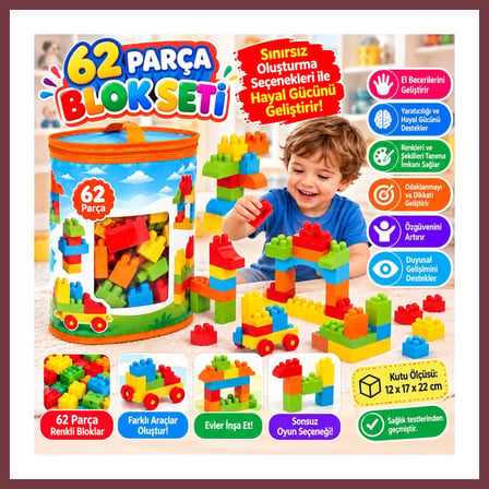 SHNSTORE 01253 Multi Bloklar 62 Parça SHN0720